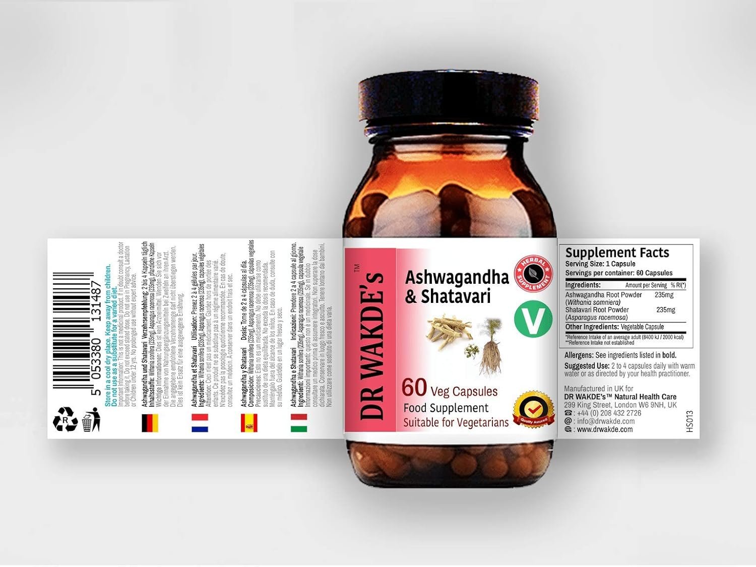 DR WAKDE'S Ashwagandha & Shatavari Capsules | 60 Veg Caps | Rejuvenating Herbs | Energy Support | Plant-Based Supplement | Vegan | All Natural - Image 3