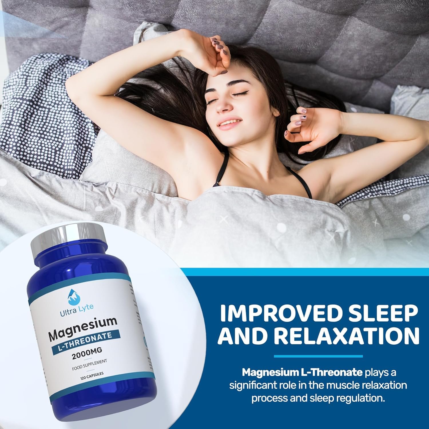 Ultra Lyte Magnesium L-Threonate – 2000mg Magnesium Supplement for Cognitive Support – 120 Capsules for Sleep Support & Relaxation - Vegan Friendly - Image 7