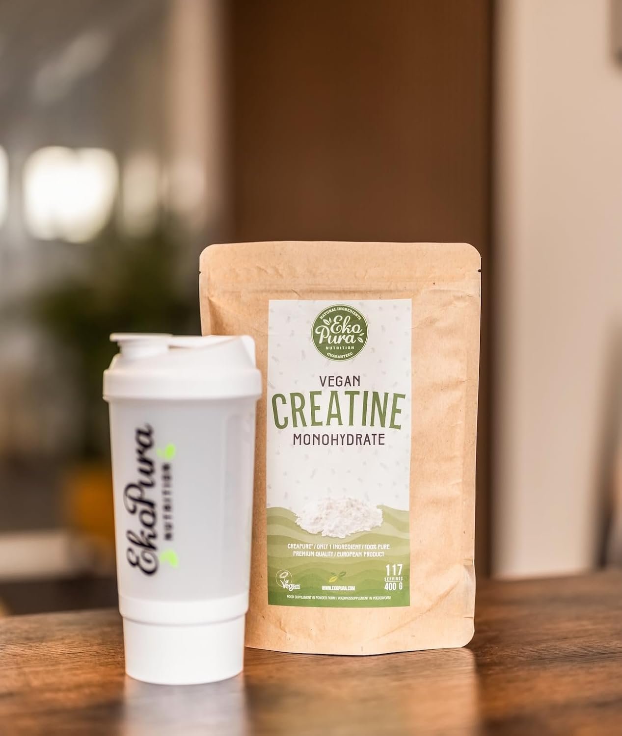 Vegan Creatine Monohydrate (Creapure®) by Ekopura | European Product, 100% Pure and Clean | 400g, 117 Servings - Image 3