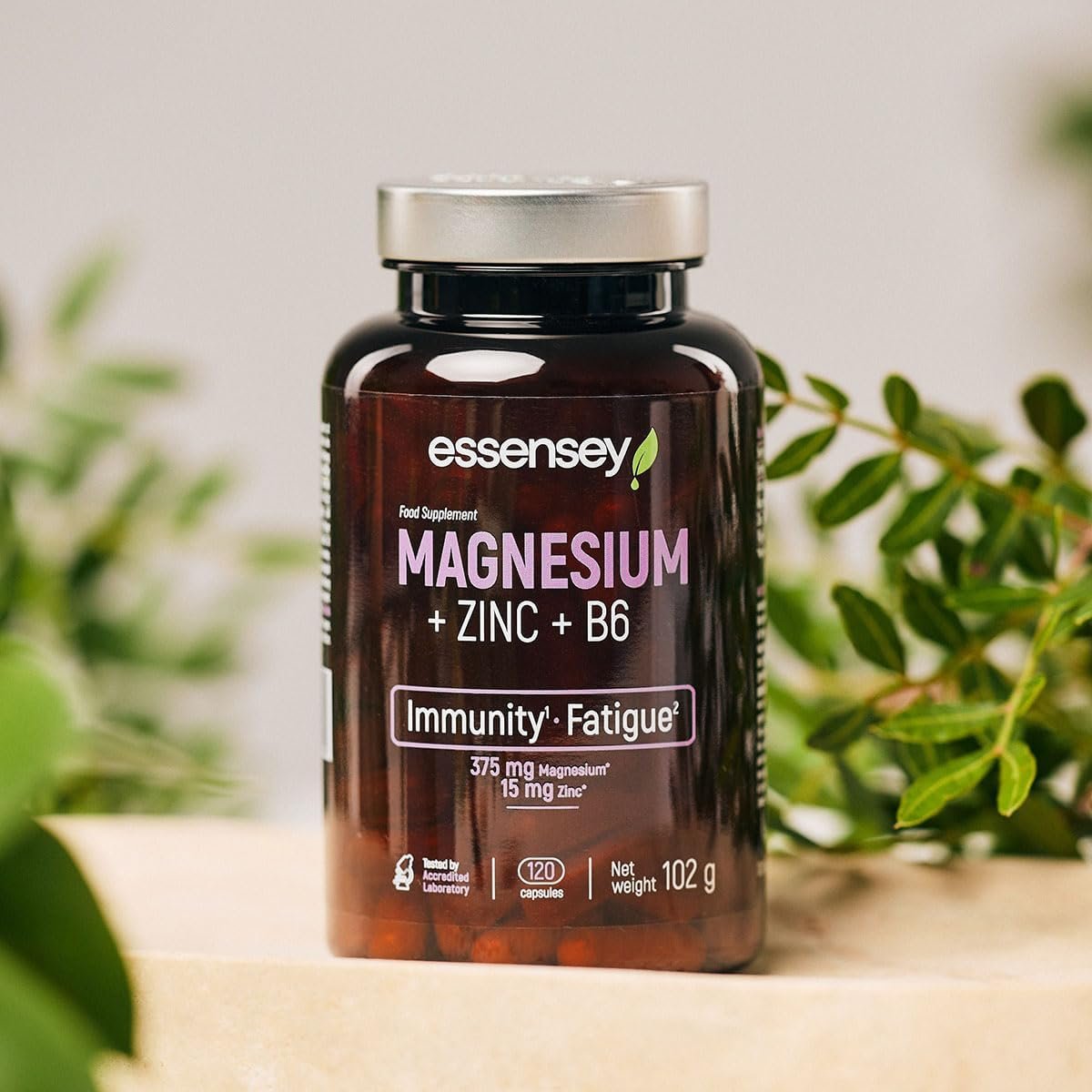 Essensey Magnesium + Zinc + Vitamin B6 Complex - Magnesium Supplements - Immune Support, Energy Boost, and Bone Health - Vegan - 120 Capsules - Image 6