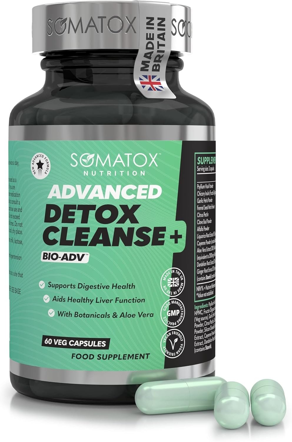 Advanced Detox Cleanse Plus – BIO-ADV™ Natural Colon & Liver Cleanse - Aids Digestion & Liver Function for Weight Loss & Health | Aloe Vera & Botanicals - 30 Day Supply/Vegan Capsules - Image 2