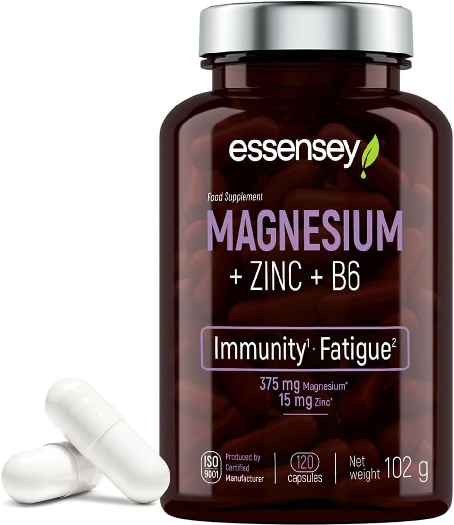 Essensey Magnesium + Zinc + Vitamin B6 Complex - Magnesium Supplements - Immune Support, Energy Boost, and Bone Health - Vegan - 120 Capsules - Image 2