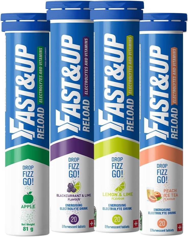 Fast&Up Reload – Variety Pack – 80 Effervescent Tablets – Instant Electrolytes for Rapid Hydration & Energy - Added Vitamin C & B12 for Performance, Wellbeing, Travel & Recovery – Vegan - Image 2