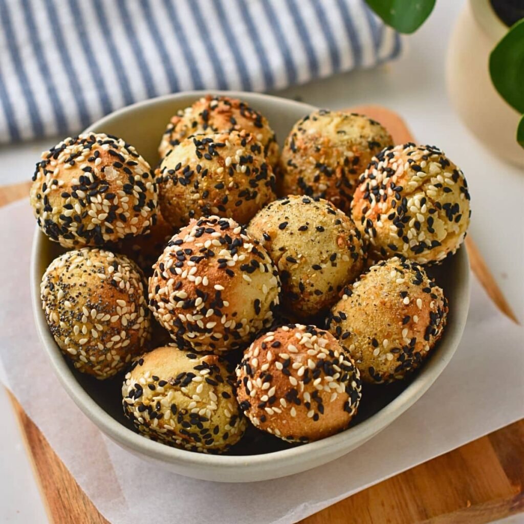 Protein Bagel Bites (3 Ingredients, 6g Protein, Keto)