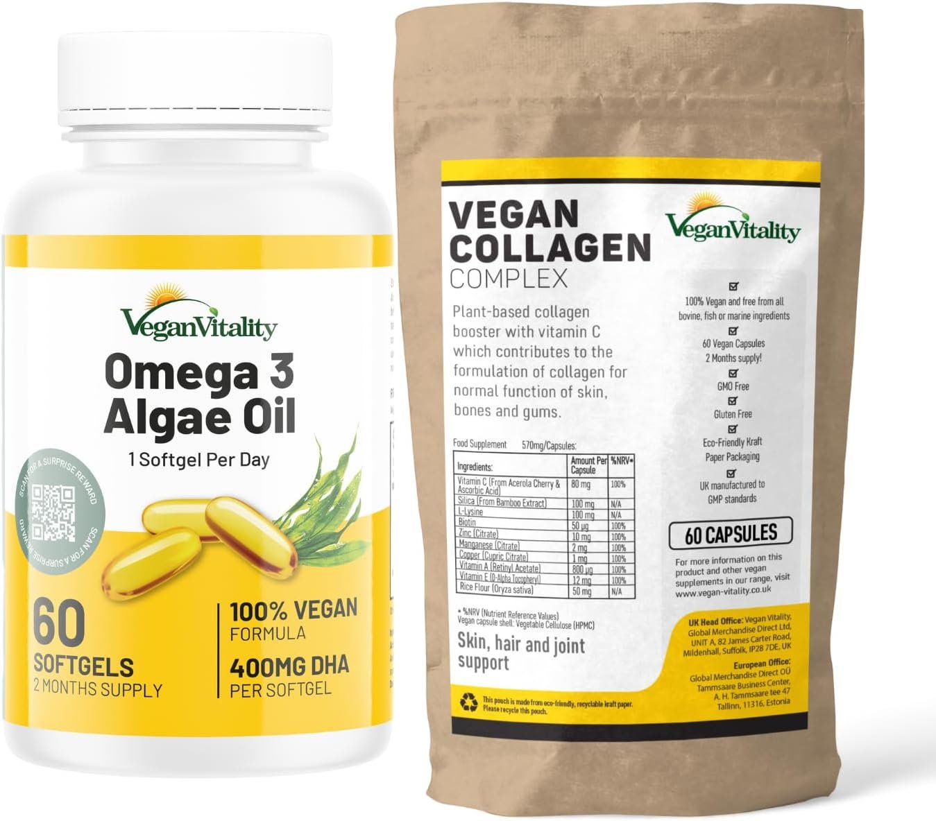 Vegan Vitality Collagen and Omega 3-2 Months Supply - Vitality & Radiance - Image 2