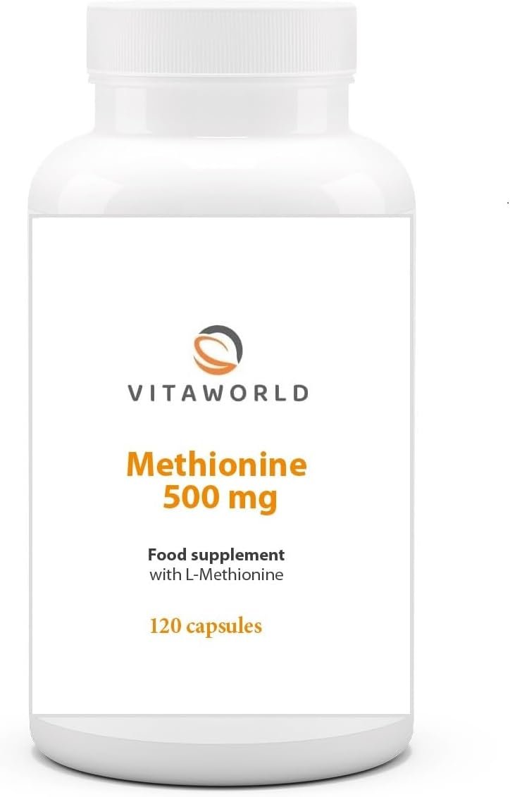 Vita world methionine 500 mg l 120 Capsules l 1000 mg l-methionine per dose l Vegan l Amino Acid - Image 2