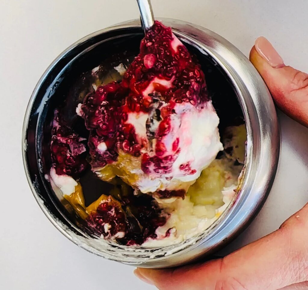 Chocolate Topped Raspberry Chia jam & Peanut Butter Yoghurt Pots Chocolate Topped Raspberry Chia jam & Peanut Butter Yoghurt Pots