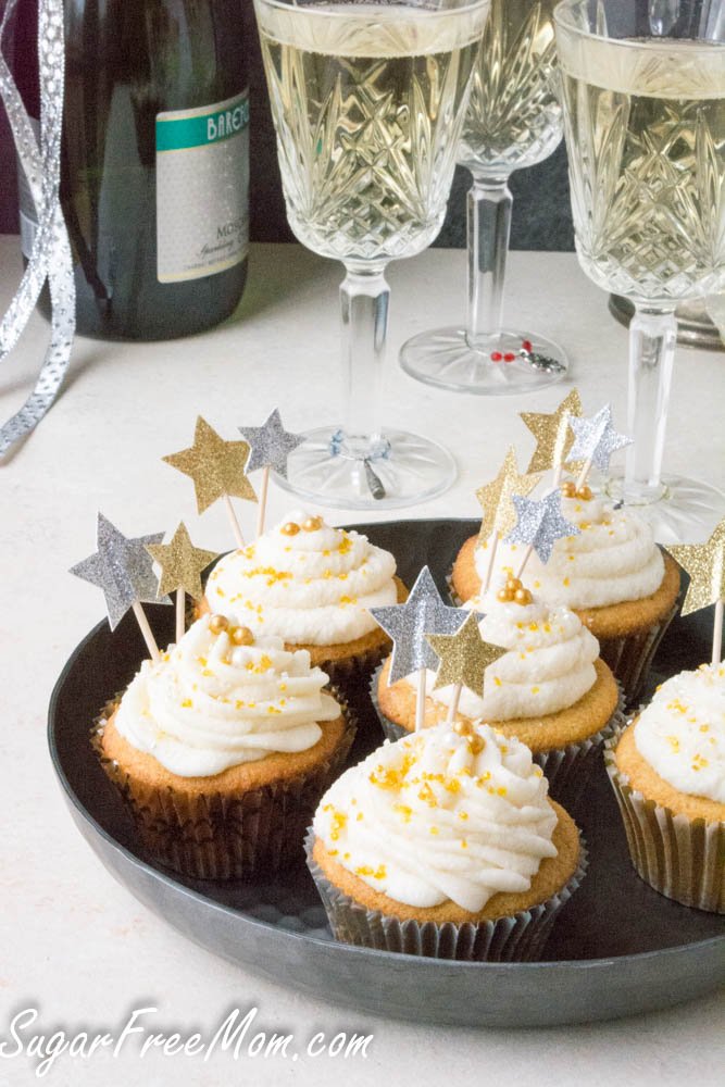 Sugar Free Low Carb Keto Sparkling Champagne Cupcakes Sugar Free Low Carb Keto Sparkling Champagne Cupcakes