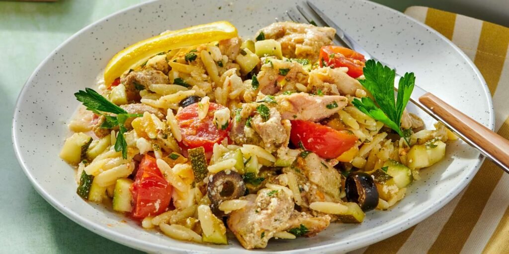 Greek Lemon Chicken Orzo Casserole Recipe