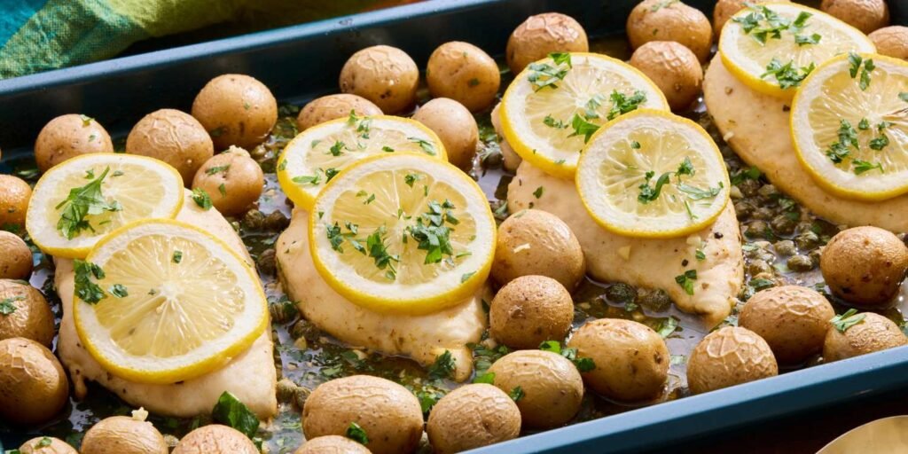 Sheet Pan Chicken Piccata and Potatoes Recipe Sheet Pan Chicken Piccata and Potatoes Recipe