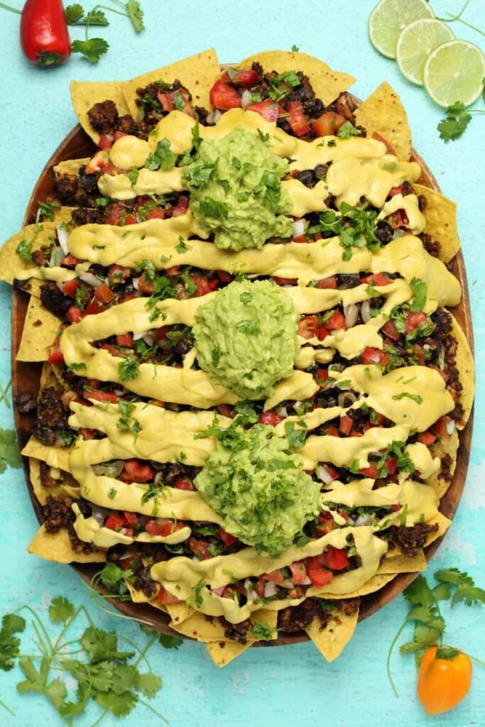 The loaded vegan nachos that have become the only thing I’m allowed to bring to game day