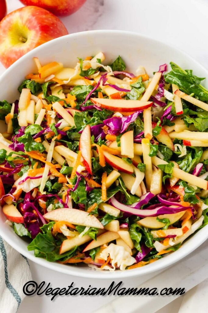 Kale Apple Slaw – Vegetarian Mamma Kale Apple Slaw – Vegetarian Mamma