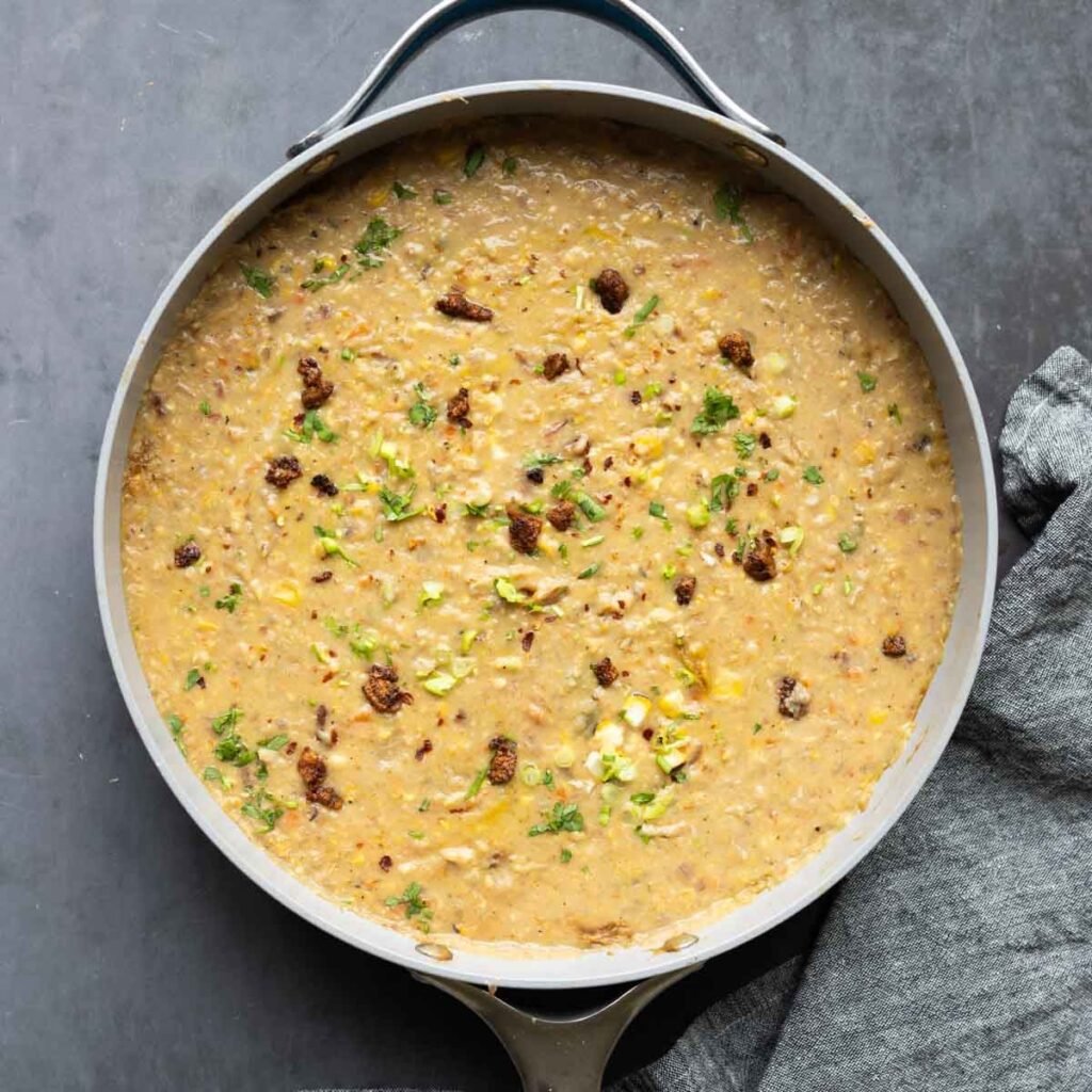 Creamy Corn Chowder with Smoky Tofu Bacony Bits Creamy Corn Chowder with Smoky Tofu Bacony Bits