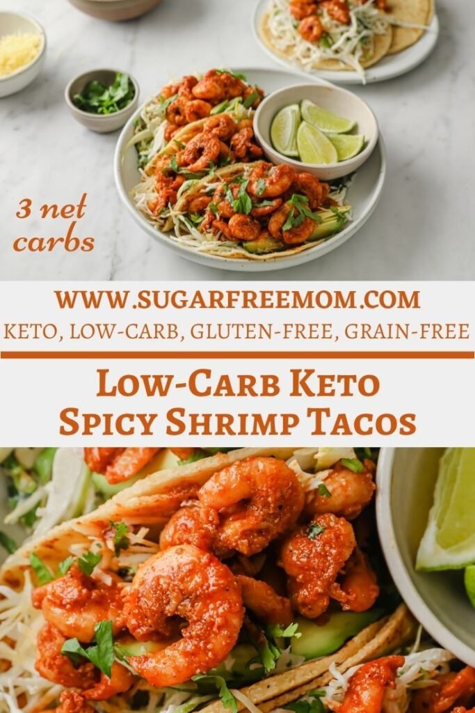 Easy Keto Low Carb Spicy Shrimp Tacos with Slaw