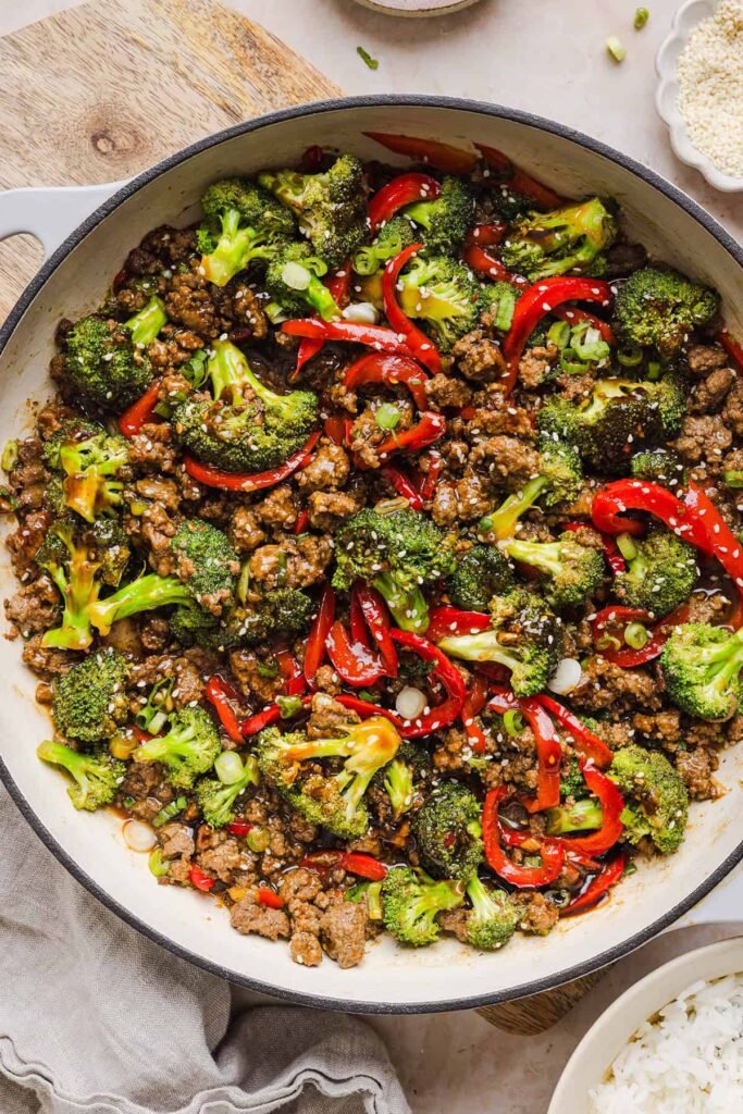 Healthy Mongolian Ground Beef Bowls