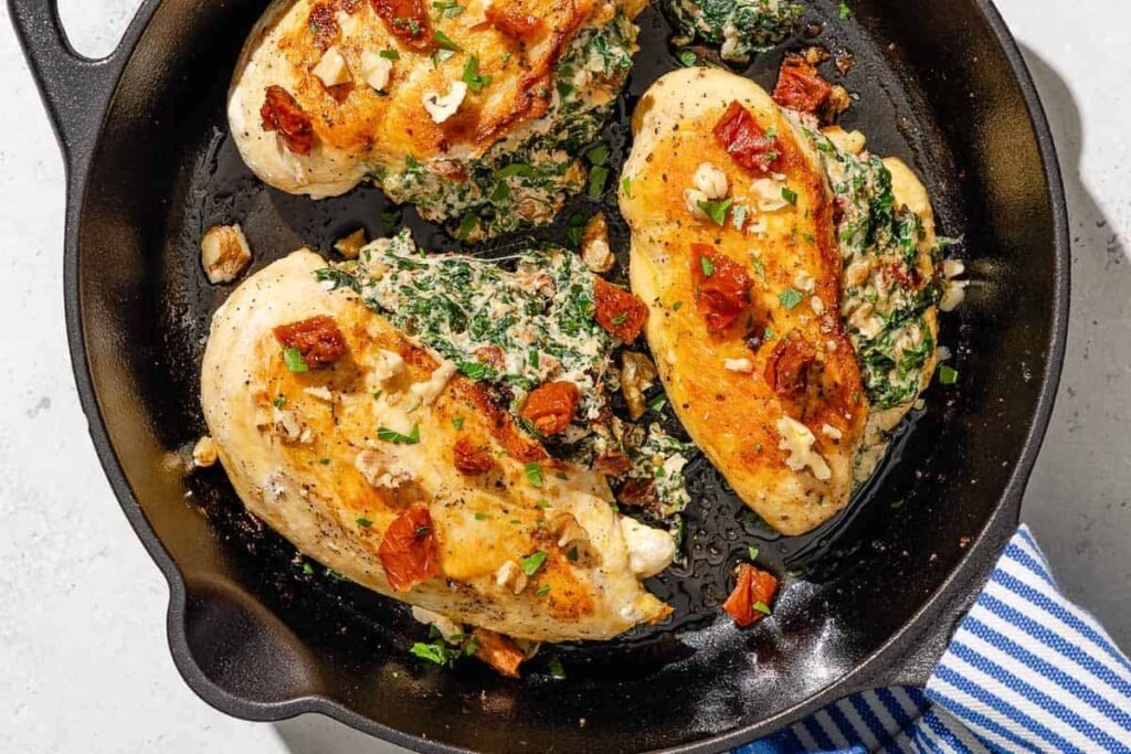 Stuffed Chicken Breast Recipe with Spinach and Sundried Tomatoes