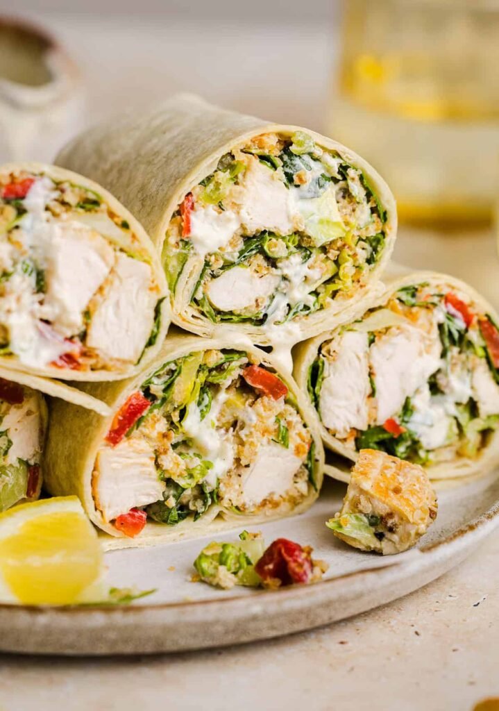 Healthy Chicken Caesar Wraps – Eat Yourself Skinny