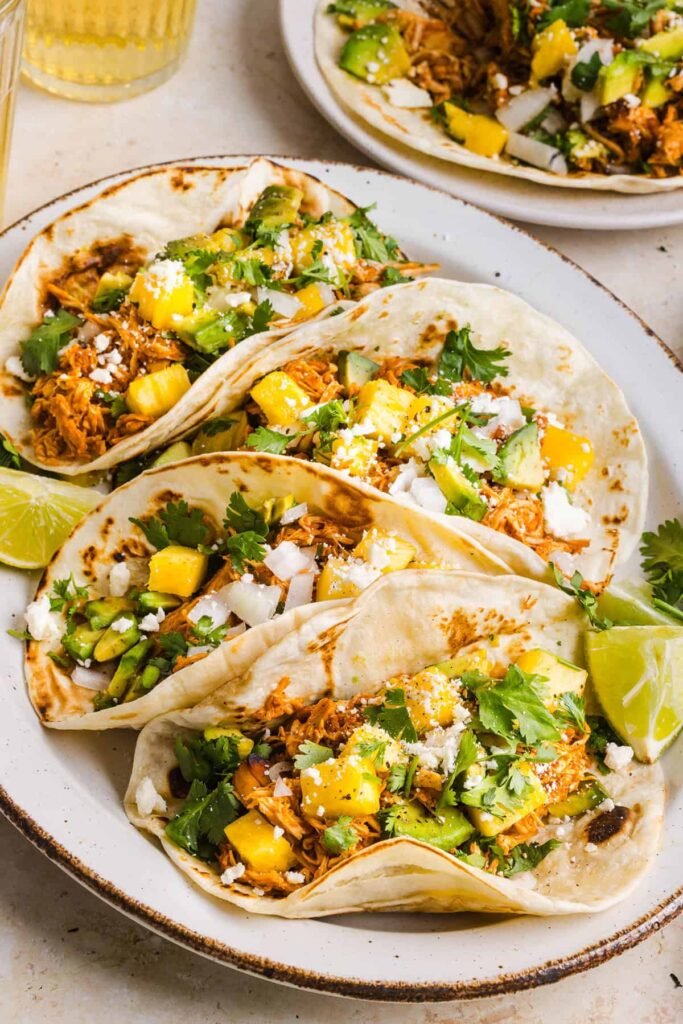 Crock Pot Chicken Al Pastor Tacos