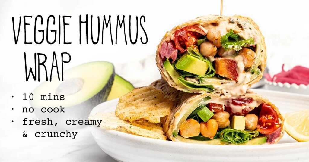Veggie Wrap with Hummus | It Doesn’t Taste Like Chicken