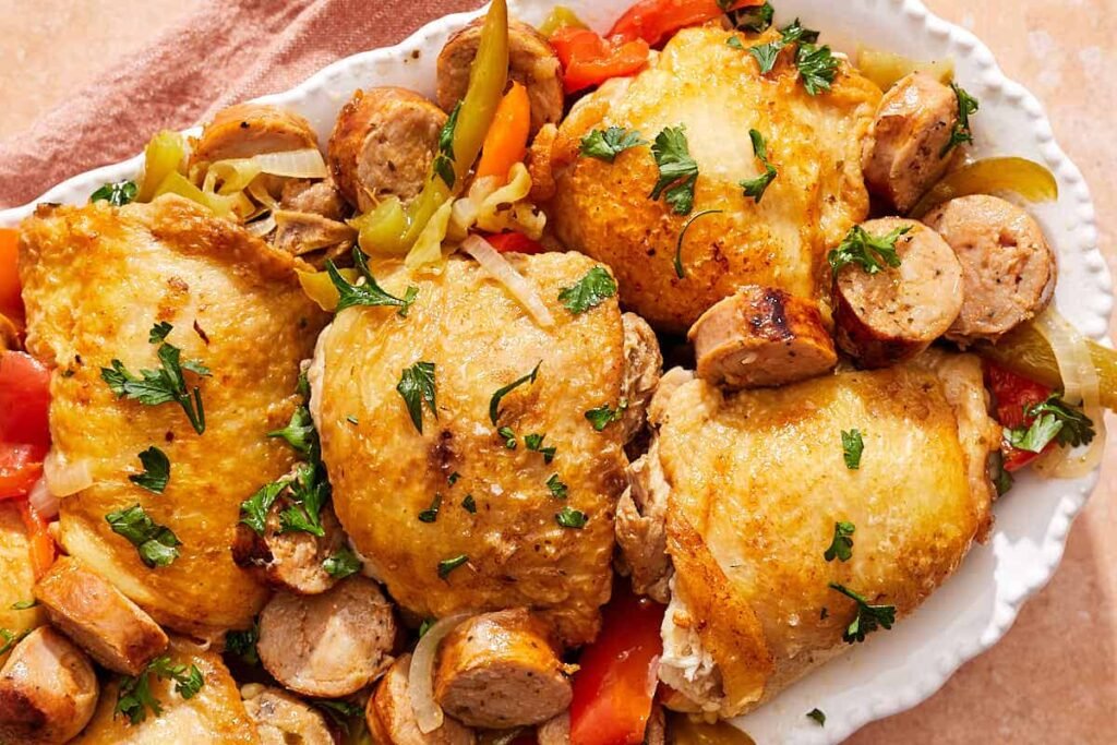 Chicken Scarpariello (Chicken and Sausage with Peppers)