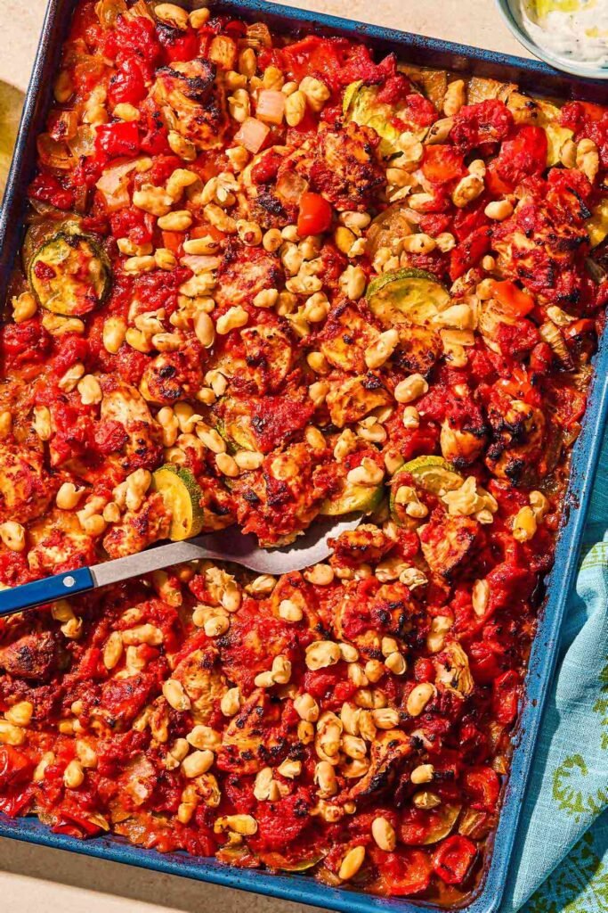 Turkish Sheet Pan Chicken and Vegetables (Sebzeli, Tavuklu Türlü)
